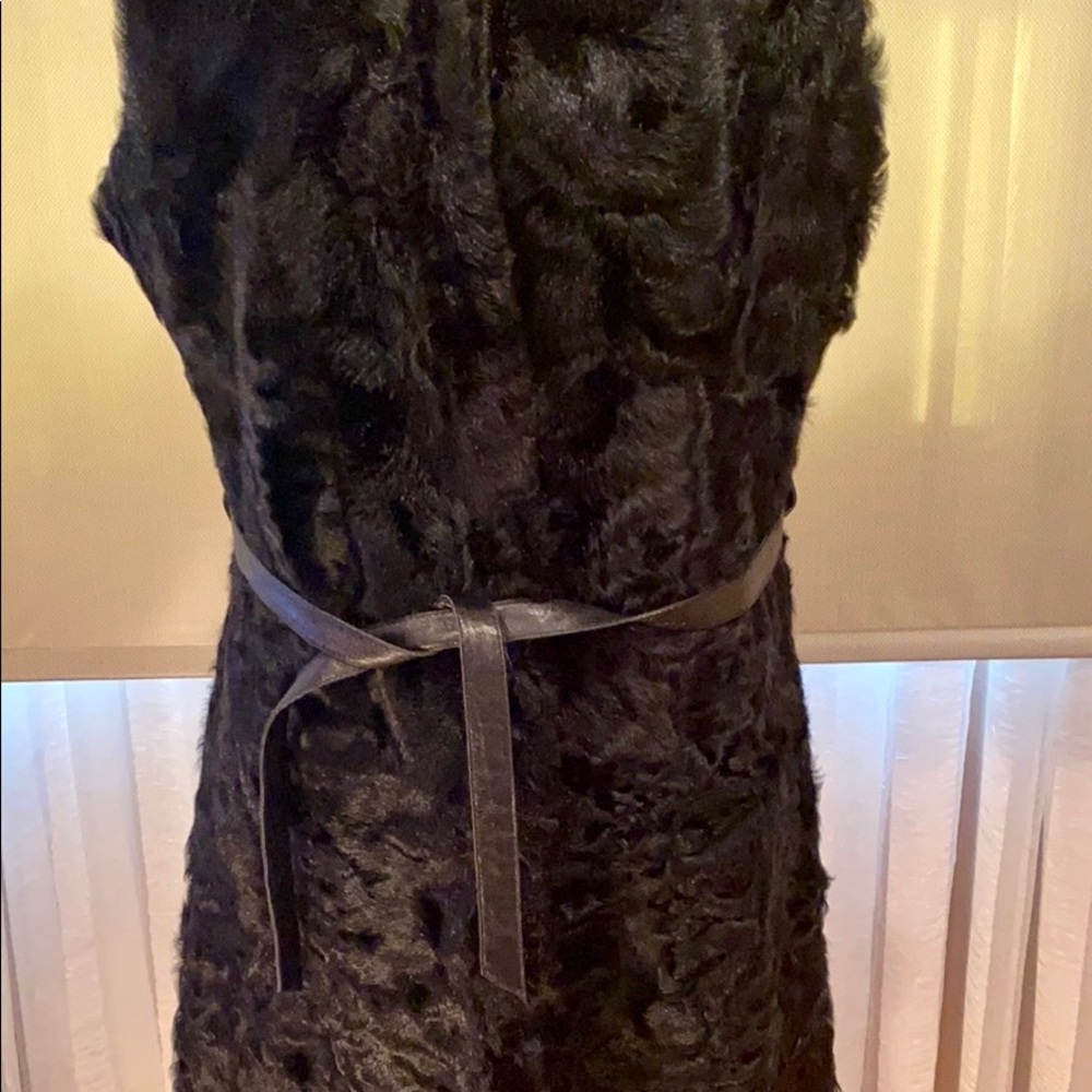 Saks Fifth Avenue genuine lamb fur long vest - Picture 2 of 9